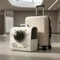 Рюкзак-переноска S-cat2 36×24×40 см білий • Рюкзак для котів S-cat2 з прозорим вікном, вентиляцією та декоративними вушками