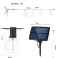 Садовая гирлянда длиной 10 метров с 20 светодиодами и солнечной батареей • Уличная гирлянда с ПУ для сада и двора