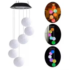Садовая подвесная лампа с LED шарами на солнечной батарее · Разноцветные декоративные фонарики Музыка Ветра Садовая подвесная лампа с LED шарами на солнечной батарее · Разноцветные декоративные фонарики Музыка Ветра