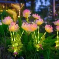 Садовый фонарь на солнечной батарее Ликорис Тройной • Декоративный LED-светильник для клумбы, сада, двора, дорожек и ландшафтного декора