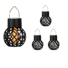 Садовый подвесной светильник с эффектом огня на солнечной батарее • Уличный декоративный LED фонарь для сада, террасы, беседки и двора (4 шт. в упаковке, цена за 1 шт.)