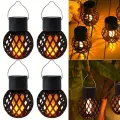 Садовый подвесной светильник с эффектом огня на солнечной батарее • Уличный декоративный LED фонарь для сада, террасы, беседки и двора (4 шт. в упаковке, цена за 1 шт.)
