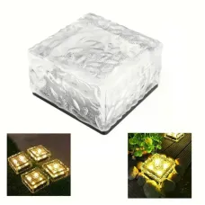 Садовый светильник Ice Cube теплый белый 10×6×10 см • Уличный LED-фонарь на солнечной батарее для сада, дорожек и ландшафтной подсветки