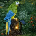 Садовый светильник попугай на солнечной батарее • Уличный газонный LED-фонарь для сада, клумбы, дорожек, дачи и ландшафтного декора