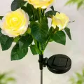 Садовий світильник Жовта Троянда 26X-98 на сонячній батареї набір 2 шт. • Декоративні LED світильники Троянди 26X-98 для саду, клумби, двору, дачі та доріжок
