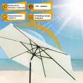 Садовый зонт 2.7 м HY-2.7 бежевый с подъемной ручкой • Уличный зонт от солнца для дачи, террасы, сада, пляжа и зоны отдыха