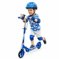Самокат двухколесный городской с колесами PU 200 мм и ножным тормозом 109 blue • Складной прогулочный самокат для детей и подростков • Городской самокат синий