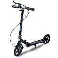 Самокат двухколесный городской с колесами PU 200 мм и ножным тормозом 109 black • Складной прогулочный самокат для детей и подростков • Городской самокат черный