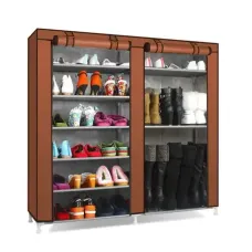 Шкаф для обуви Shoe Cabinet тканевый двухсекционный органайзер с полочками