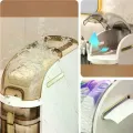 Шафа-пенал для ванної 59×41×18 см • Підлогова вузька шафа для туалету 59×41×18 см із висувними секціями та коліщатками