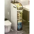 Шкаф-пенал для ванной 78×41×18 см • Узкий напольный шкаф для туалета 78×41×18 см с 4 секциями, ящиками и колесиками