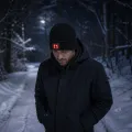 Шапка-бини с фонариком спереди, вязаная • головной убор с LED-подсветкой для свободных рук на рыбалке, в походе, на велопрогулке и при работе в темноте