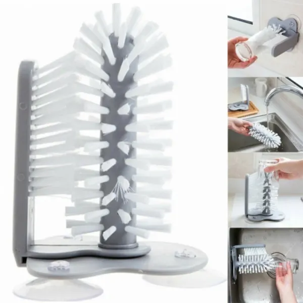 Щетка – ершик 17.5*14 см для мытья стаканов и бутылочек на присоске