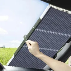 Шторка солнцезащитная раздвижная на лобовое стекло в авто 60х145см / Жалюзи автомобильные