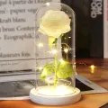 Искусственная роза в колбе Forever Rose N-651 • Светильник Роза с 7 цветами подсветки • Белая