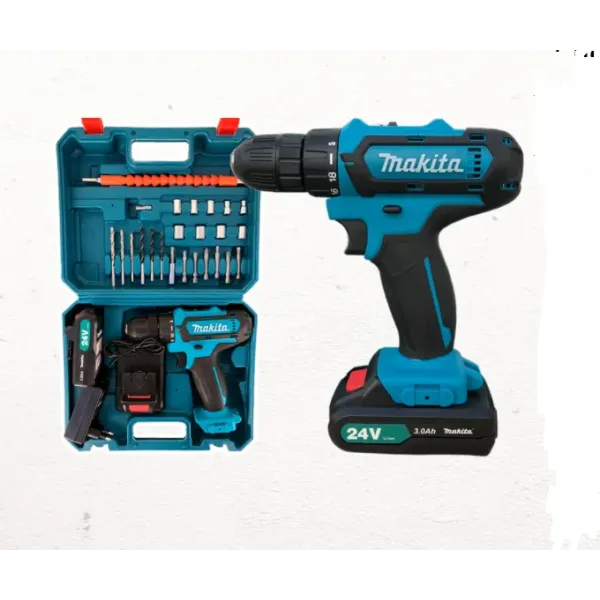 Шуруповерт аккумуляторный 550 DWE 24V 3AH · Дрель с Набором инструментов 24 предмета