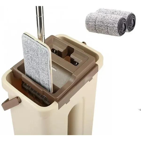 Швабра микрофибра с отжимом + ведро Scratch Cleaning Mop ∙ Швабра лентяйка cleaner 360