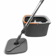 Швабра с ведром - центрифугой 6 л · Комплект для уборки квадратное ведро с автоотжимом и швабра