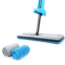 Самоотжимающаяся швабра Switch N Clean ∙ Двустороння швабра с отжимом, 2 насадки микрофибра на липучках