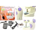 Швейная мини машинка Mini Sewing Machine SM-202A 4 в 1 портативная домашняя машинка для шитья, от сети / батареек / педали
