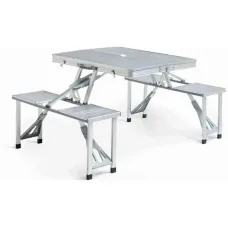 Складной алюминиевый стол для пикника со стульями Aluminum Picnic Table Складной алюминиевый стол для пикника со стульями Aluminum Picnic Table