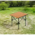 Складной туристический стол 50×55×50 см коричневый • Компактный кемпинговый стол для пикника, рыбалки, дачи, пляжа и отдыха на природе
