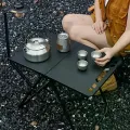 Складной туристический стол для кемпинга черный • Портативный раскладной стол из углеродистой стали для пикника, дачи, рыбалки и отдыха на природе