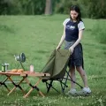 Складаний туристичний стілець 10851 темно-зелений 64×62×74 см до 140 кг • Кемпінговий стілець 10851 для риболовлі, пікніка, походу, дачі та відпочинку на природі