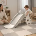 Складная горка KAR317 из HDPE-пластика, 108×55×50 см • компактная детская горка со ступеньками и поручнями для игр в комнате и на участке
