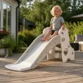 Складная горка KAR317 из HDPE-пластика, 108×55×50 см • компактная детская горка со ступеньками и поручнями для игр в комнате и на участке