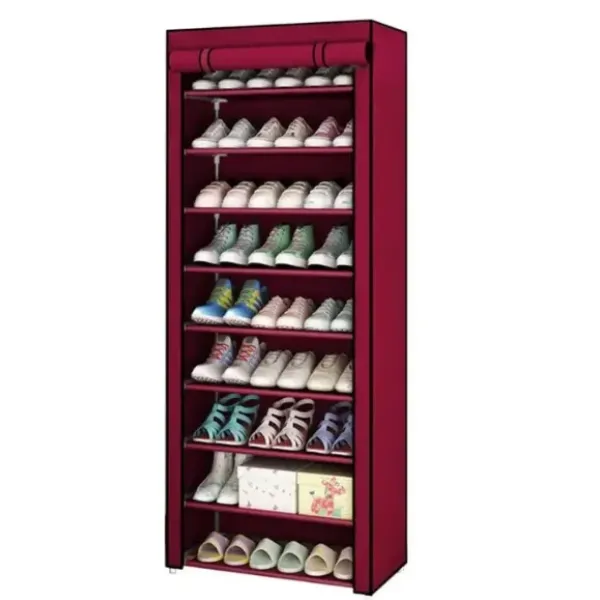 Складной шкаф для обуви 9 полок | Тканевый стеллаж - органайзер для хранения обуви