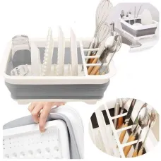 Складная силиконовая сушилка для посуды ∙ Кухонная сушка - органайзер для тарелок и приборов Складная силиконовая сушилка для посуды ∙ Кухонная сушка - органайзер для тарелок и приборов