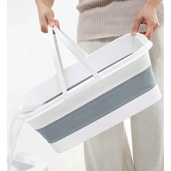 Складное прямоугольное силиконовое ведро · Хозяйственная корзина на 20 литров, 47x26x18 см