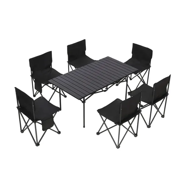 Складной туристический стол + 6 стульев 95×55 см • Набор мебели для кемпинга пикника отдыха на природе и рыбалки