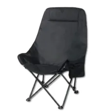 Складний туристичний стілець MA560black 45×93×58 см чорний до 100 кг • Крісло для пікніка, риболовлі, кемпінгу та відпочинку на природі
