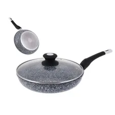 Сковорода антипригарная гранитная с крышкой UNIQUE UN-5117 28 см Сковорода антипригарная гранитная с крышкой UNIQUE UN-5117 28 см