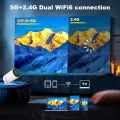 Смарт-проектор HY300 PRO с Android TV 11.0 поддержкой 4K WiFi 6 и Bluetooth 5.0 • Портативный проектор с автофокусом 180° поворотом и функцией домашнего кинотеатра