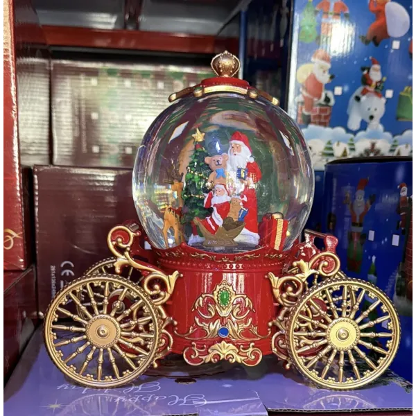 Снежный шар Карета SH2501 с автоподдувом LED и музыкой ∙ Новогодний музыкальный фонарь в виде кареты SH2501