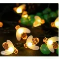 Солнечная гирлянда Пчелы 5 м 20 LED теплый белый • Садовая LED-гирлянда Пчелы на солнечной панели 5 метров с 8 режимами свечения