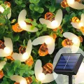 Солнечная гирлянда Пчелы 5 м 20 LED теплый белый • Садовая LED-гирлянда Пчелы на солнечной панели 5 метров с 8 режимами свечения
