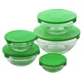Стеклянные емкости UNIQUE UN-1501 для хранения продуктов ∙ Набор судков из стекла с крышками, 5 шт.