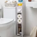 Стеллаж для ванной комнаты с полочками и органайзером для салфеток и бумаги PK-01 · Полка с шкафчиком для хранения туалетных аксессуаров