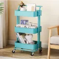 Стеллаж-этажерка 3 полки на колесах 108-5 • Универсальный напольный органайзер для дома и офиса