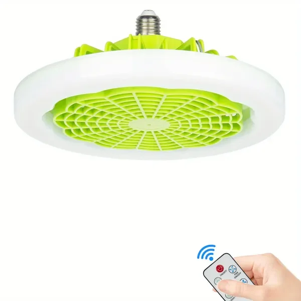 Стельовий вентилятор AT-2522D з LED-підсвіткою та пультом керування • Стельовий вентилятор-світильник для дому, квартири, офісу, дачі та кімнати