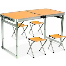 Стол алюминиевый Усиленный с 4 стульями складной для пикника · Стол – чемодан раскладной туристический со стульями Стол алюминиевый Усиленный с 4 стульями складной для пикника · Стол – чемодан раскладной туристический со стульями