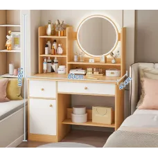 Стол макияжный с LED-зеркалом STL-MD 74 • Компактный туалетный столик с ящиками и подсветкой Стол макияжный с LED-зеркалом STL-MD 74 • Компактный туалетный столик с ящиками и подсветкой