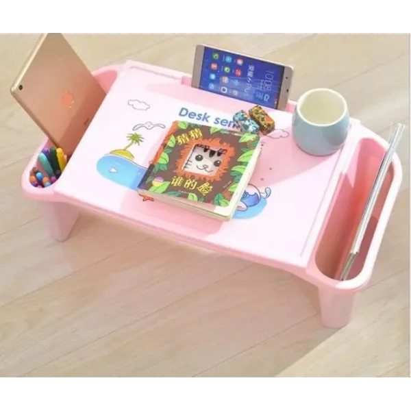 Стол – органайзер детский универсальный Arivans ∙ Столик для ребенка функциональный с ячейками и держателем планшета / смартфона 55х30х22 см