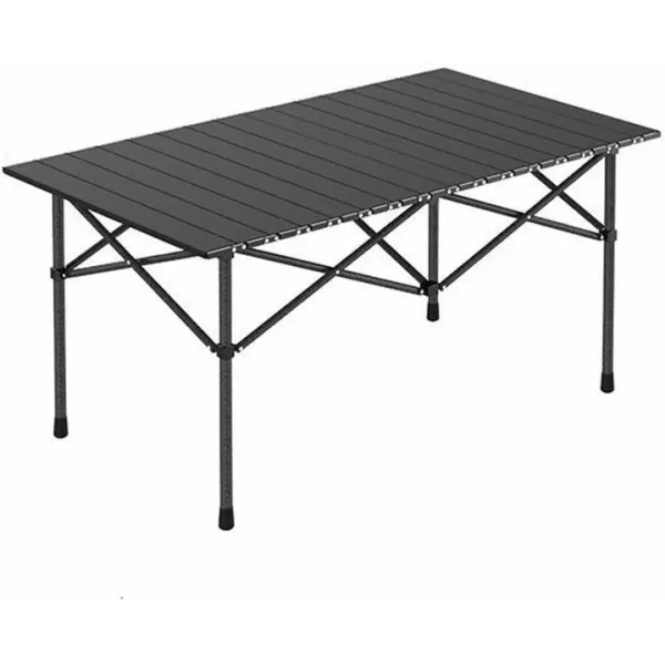 Стол портативный складной для кемпинга · Раскладной туристический стол с алюминиевой столешницей, в чехле · 94х57х50 см