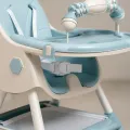 Стільчик для годування дитячий 3-в-1 з регульованою спинкою, блакитний, 94x60x78 см • Трансформер для їжі, ігор і відпочинку від 6 місяців до 3 років з кошиком і знімною дугою