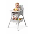 Стульчик-трансформер для кормления KAR21 серый • Детский стул для кормления складной с подносом и корзиной для хранения